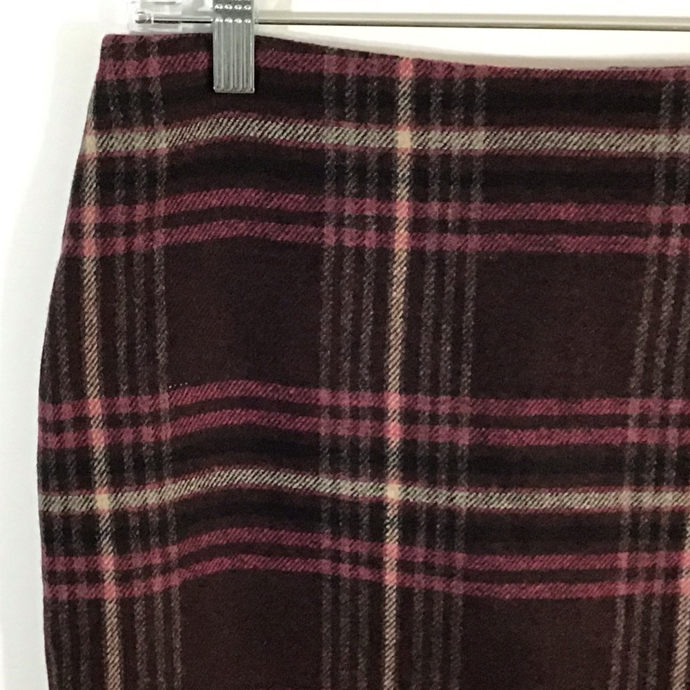 Talbots Wool Skirt Plaid Magenta 8 - Picture 2 of 5